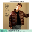 Abercrombie & Fitch男装25秋冬新款美式双拉链LOGO立领羽绒服外套132-5199 棕色 M (180/100A)