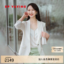 EP雅莹[真丝系列]女装 收腰七分袖薄款职场西装外套 商场同款1118A 白色 M