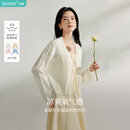 茵曼（INMAN）欧若风镂空薄针织短袖T恤女装夏季新款开衫上衣 杏色 L
