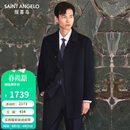 报喜鸟羊毛大衣男装 可拆卸鹅绒内胆毛呢外套KEBS253060U海军蓝 M-46