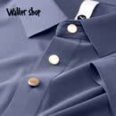 Walker Shop冰丝polo衫男轻奢无痕凉感短袖修身商务休闲纯色保罗翻领t恤男士 灰兰色 2XL