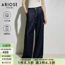 艾诺丝雅诗【商场同款】2026年夏季新款通勤100%棉直筒阔腿牛仔裤女50423237 暮色蓝 M