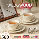 Wedgwood欢愉假日象牙白2杯2碟陶瓷咖啡杯碟精致茶杯碟高颜值下午茶套装