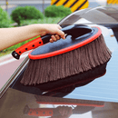 汽车除尘蜡刷高档汽车除尘刷子擦车神器可旋转便携清洁拖把 【高档棉线不伤车】旋转刷+黑箱+500ml掸子蜡
