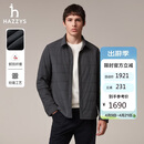 哈吉斯（HAZZYS）男装 冬款衬衫式翻领绗缝棉服高弹简约男士外套ASSZU0CDX12