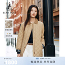 beanpole桑蚕丝填充 滨波  女士松弛老钱风多色狩猎型绗缝棉服外套 米色 S 160/84A