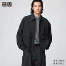 优衣库合作款/男装女装休闲短茄克/外套夹克483835 09 黑色 L