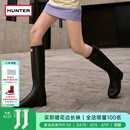 HUNTER【修饰腿型】户外露营女鞋Refined防水防滑高筒靴长筒靴网红女靴  哑光黑色/黑红色logo/BLK 39