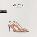 华伦天奴VALENTINO[礼物]女士 VLOGO SIGNATURE 漆皮高跟鞋 肉桂粉色（建议选小半码） 37.5