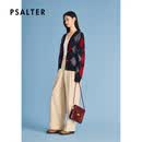 PSALTER诗篇2026春季新款专选费尔岛菱形提花V领针织开衫 藏蓝 S