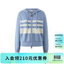 ELAND【绵羊毛】衣恋毛针织衫女长袖撞色外套开衫新款 浅蓝色(51)L/Blue M /165