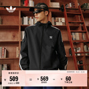 adidas经典三条纹运动连帽夹克外套男女春季阿迪达斯三叶草   黑色   L