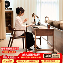 青春潮北美黑胡桃木实木书桌  去客厅化 沙发背后长条桌  客厅大长书桌 210*50*75cm