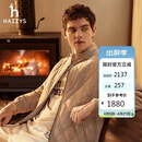 哈吉斯（HAZZYS）男装外套菱形格轻薄棉服ASSZU0BDX17 米色BI 180/100A50