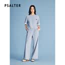PSALTER诗篇2026夏季新款蝴蝶结系带设计休闲针织T恤上衣 浅蓝 S