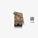 博柏利（BURBERRY）【礼物】围巾男女 双面两用马术骑士徽标羊绒围巾 典藏米色