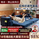 楠诗家居奶油泡芙沙发床雪尼尔布艺沙发床小户型客厅折叠一体两用新款 2.25米无粉海绵款 【优质耐磨防刮猫抓布·养猫家庭首选】