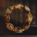 奥音宋代制式老和田玉水银沁多棱冈卯手链*高端老玉收藏