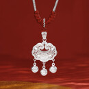 周大生足银如意福铃宝宝吊坠长命锁带编绳宝宝婴儿满月周岁见面礼