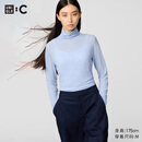 优衣库女装HEATTECH EXTRA WARM混纺高领T恤/长袖9%羊绒478954 61 水蓝色 S