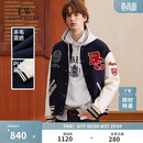 Teenie Weenie小熊男装字母撞色2025年春季新款休闲时尚棒球服外套 藏青色 M (170)