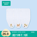 全棉时代 婴儿纱布汗巾水洗纯棉吸汗巾隔汗巾垫背巾宝宝新生儿幼儿 3条装 【小熊+小鹿+小猫】 25×50cm