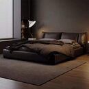 芝华仕意式极简真皮床内嵌款2026年新款主卧室1米8双人高端大气储物婚床 1500mm*2000mm 真皮床框架结构【静音松木床板】