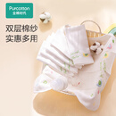 全棉时代 婴儿口水巾宝宝新生儿擦脸巾纱布毛巾亲肤小洗脸巾手帕 【手帕 3条装】鸽子圆圈 | 32×32cm