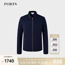 PORTS宝姿男装秋冬商务休闲拉链夹克衫MM9K073NZF057 NAVY BLUE M
