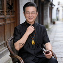 花花公子桑蚕丝香云纱高端男装中式上衣唐装短袖套装两件套夏真丝唐装 黑色 M 建议95-110斤