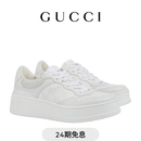 GUCCI古驰女士GG运动鞋[饼干鞋] 白色和灰色 37