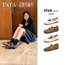 他她（TATA）邢菲同款超模玛丽珍鞋女平底鞋芭蕾舞鞋 啡色 37