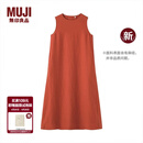 MUJI 女式 汉麻 水洗 无袖连衣裙 女装裙子26年夏季新品 BC2R3A6S 砖红色 M (160/84A)