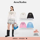 Acne Studios[6期免息]男女同款做旧1996印花宽松落肩长袖T恤 灰白色 （建议女士选择小一码） XS -女 / XXS-男
