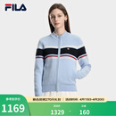 FILA 斐乐官方女士编织外套2026春新款时尚休闲基础拉链毛衣开衫 纯真蓝-LB L 170/88A/L