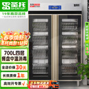 圣托（shentop）双开门密胺消毒柜商用立式臭氧紫外线食堂厨房碗筷餐具大容量不锈钢消毒碗柜 YTD1000-R2
