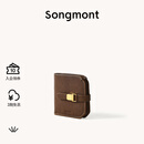 Songmont山下有松山行钱包设计师款皮夹短款卡包夹礼物男女零钱包 檀棕色 现货