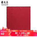 雅戈尔（YOUNGOR）丝巾男士经典口袋丝巾优质涤丝面料经典丝巾装饰方巾商场同款 暗红 均码