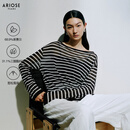 艾诺丝雅诗【商场同款】2026年夏季新款通勤莱赛尔罩衫条纹针织衫女50438116 黑白条 S 版型偏大，建议拍小一码