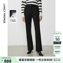 朗姿霍尔多巴吉白鹅绒微喇外穿加厚黑色女士羽绒裤长裤 黑色 S