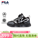 FILA儿童童鞋棉靴2025年冬季男女小童儿童加绒mambo棉鞋 黑/城堡灰-BC 28