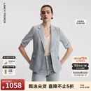 朗姿【精英衣橱 律师系列 朗姿Basic衣橱】西装春季修身职业西服外套 浅雾霾蓝色3 M