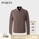 PORTS宝姿男装商务休闲翻领针织衫毛衣ML9K012LKW008 BROWN M