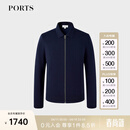 PORTS宝姿男装秋冬商务休闲拉链夹克衫MM9K073NZF057 NAVY BLUE M