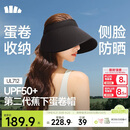 蕉下（beneunder）蛋卷灯罩帽防晒帽女遮阳帽太阳帽大檐空顶帽男加长侧檐全脸遮阳黑