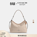 蔻驰（COACH）奥莱女士夏季女包经典标志LAUREL 31号流浪包单肩斜挎包腋下礼物 （升级款）SV/沙黄色/灰褐色