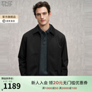 EMZ鄂尔多斯【三防】冬季新款男士休闲翻领保暖防寒短款棉服外套 黑色 L 推荐身高165/体重130-140斤