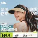 蕉下（beneunder）遮阳帽子草帽防晒帽女防紫外线太阳帽空顶帽黑胶BM562草藤棕