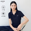 艾诺丝雅诗【商场同款】2026年夏季新款通勤polo领短袖针织衫上衣女50418107 暮色蓝 M