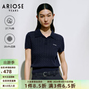 艾诺丝雅诗【商场同款】2026年夏季新款通勤polo领短袖针织衫上衣女50418107 暮色蓝 M